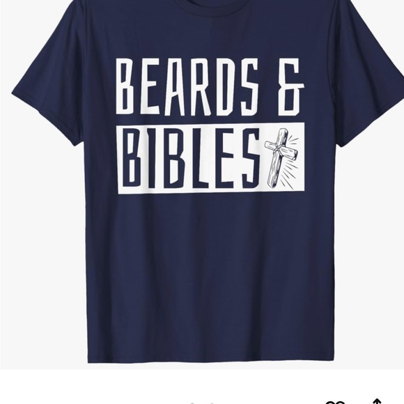 Gildan Navy Blue Beards & Bibles Tee - Picture 1 of 5
